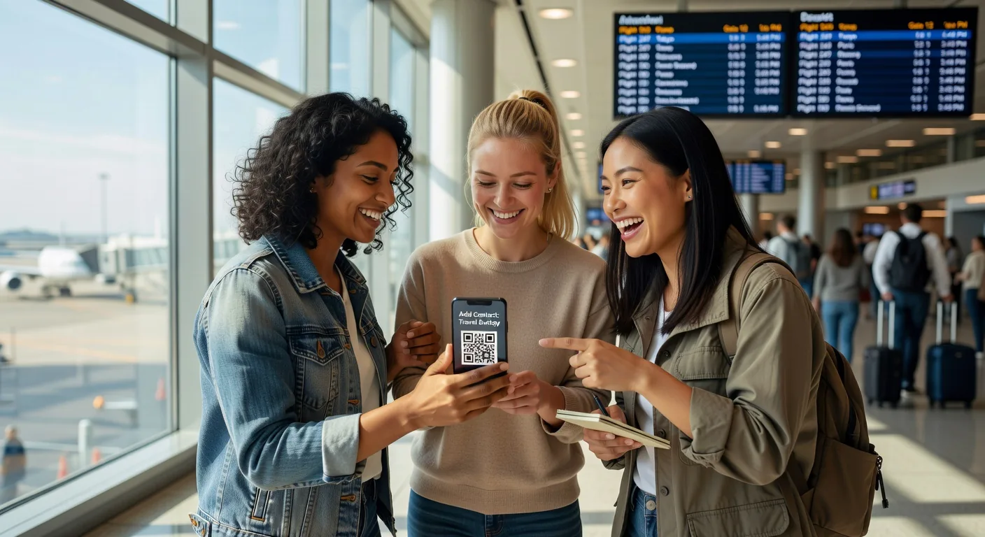Female travelers connecting and sharing stories